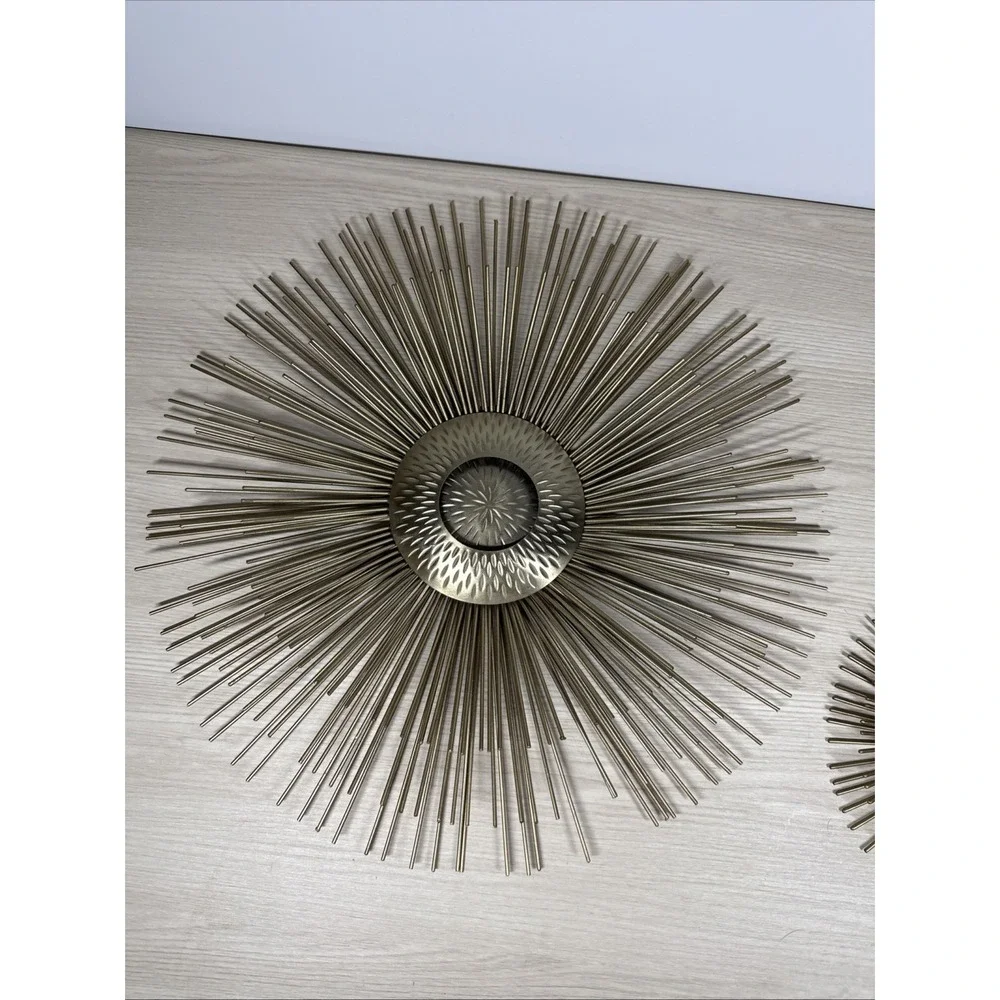 Starburst Metal MCM Wall‎ Decor Set Of 2 Wall Hanging Sun Star Excellent!